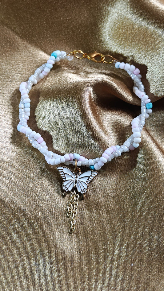 DREAMY BUTTERFLY BEADED CHARM BRACELET