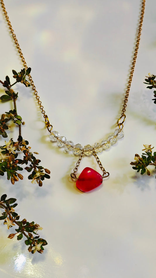 Blush Bloom Beaded Necklace