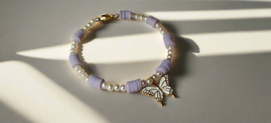 LAVENDER PEARL BUTTERFLY BRACELET