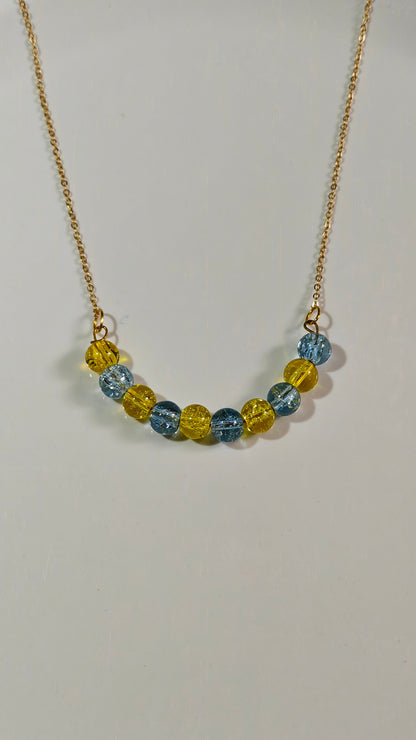 Elegant Crystal Bead Bar Necklace
