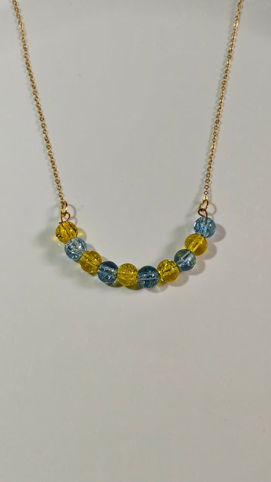 Elegant Crystal Bead Bar Necklace