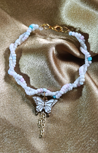 DREAMY BUTTERFLY BEADED CHARM BRACELET