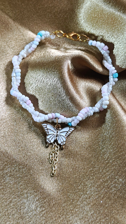 DREAMY BUTTERFLY BEADED CHARM BRACELET