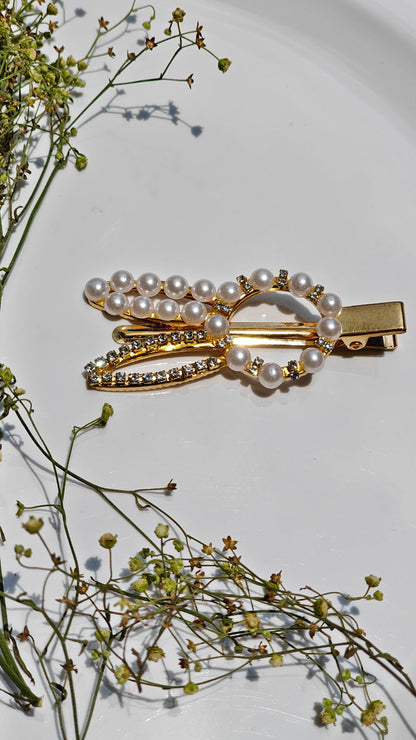 Elegant Pearl & Gem Hair Clip - Randomly any 2
