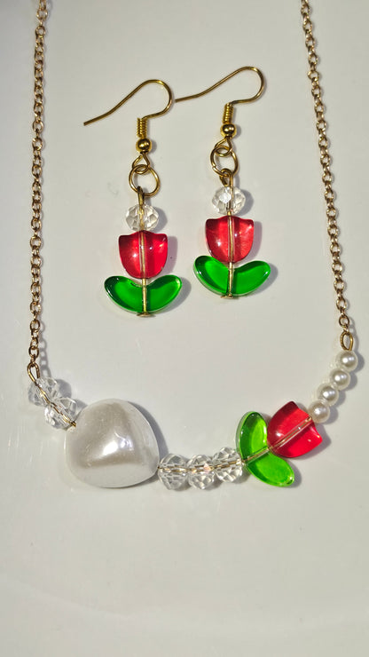 Tulip Charm Jewelry Set