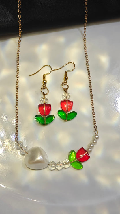 Tulip Charm Jewelry Set