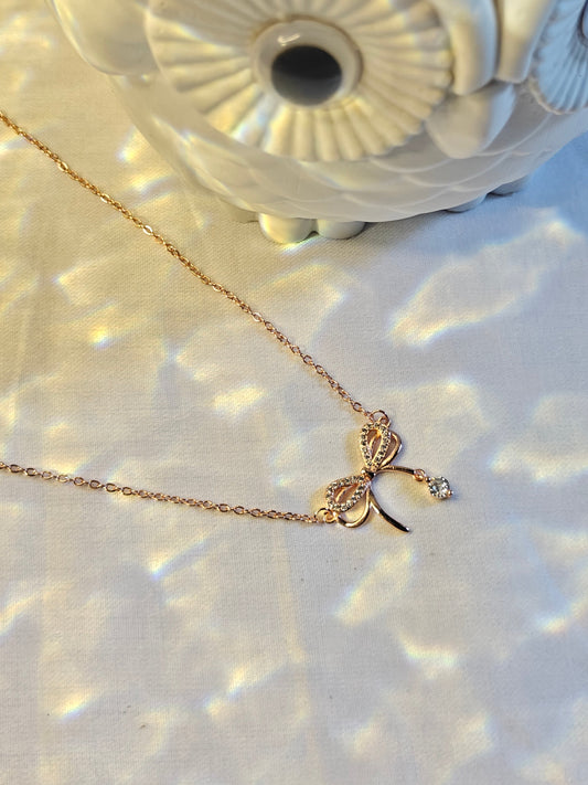 BOW PENDENT NECKLACE (Rose Gold)
