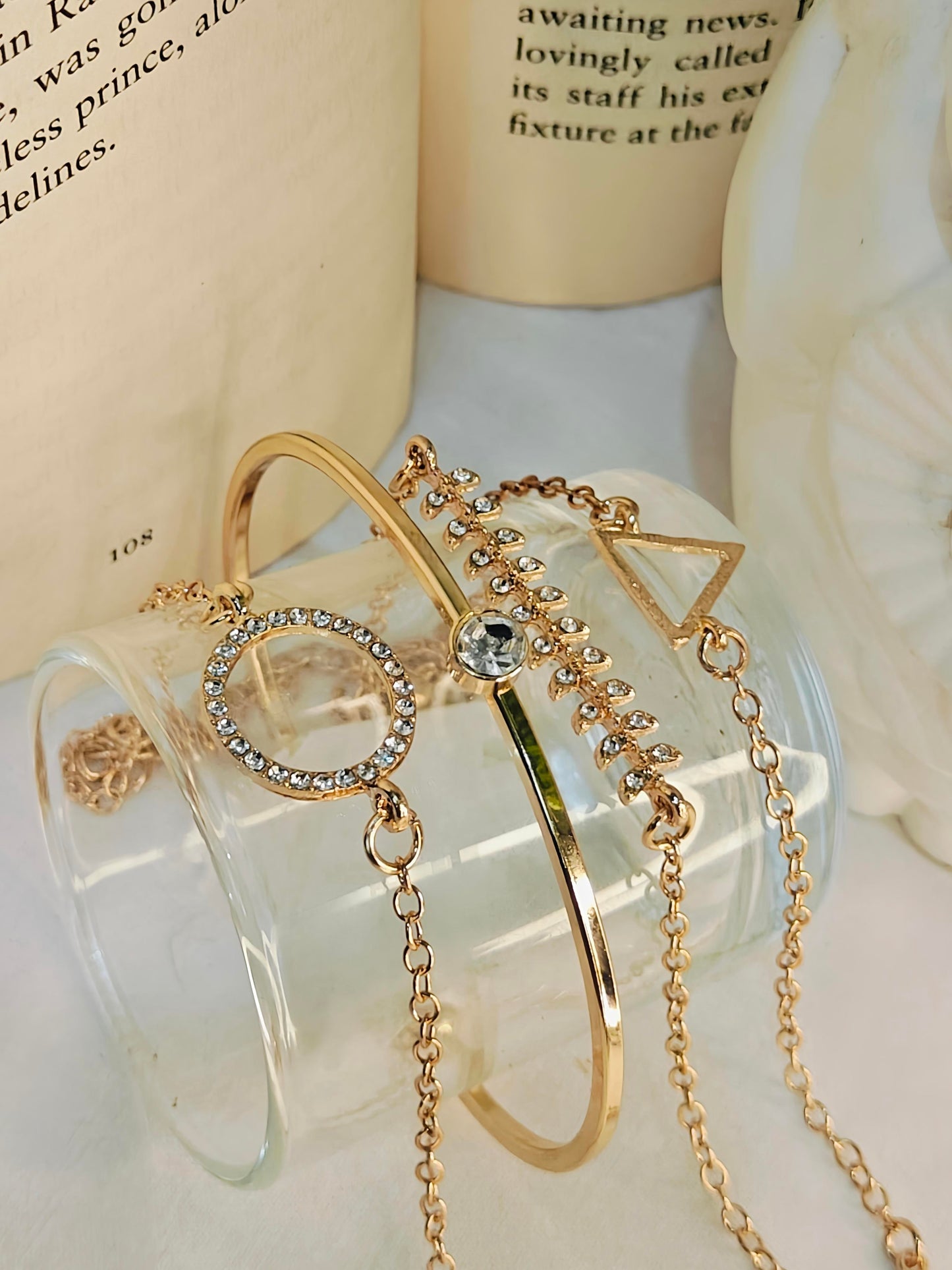 GEOMETRY BRACELET SET (Gold Platted)