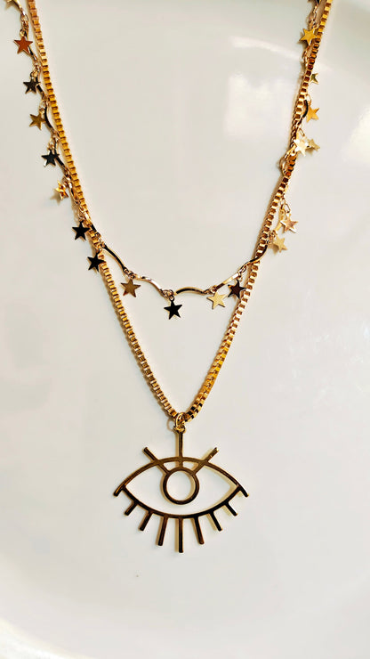 CHARM LAYERED NECKLACE (Gold Plated)