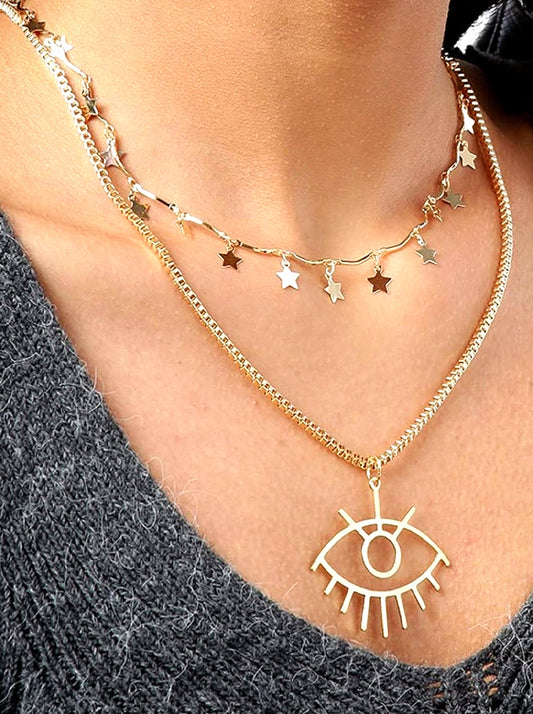 CHARM LAYERED NECKLACE (Gold Plated)