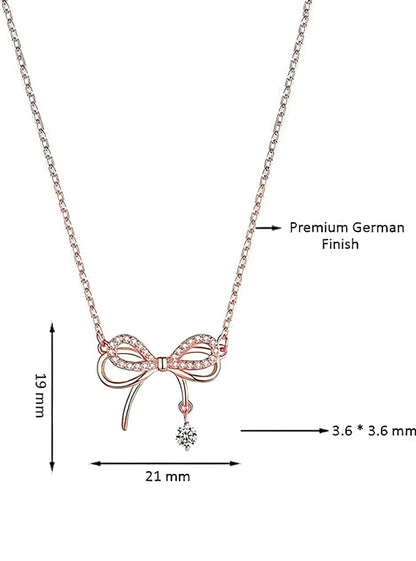 BOW PENDENT NECKLACE (Rose Gold)