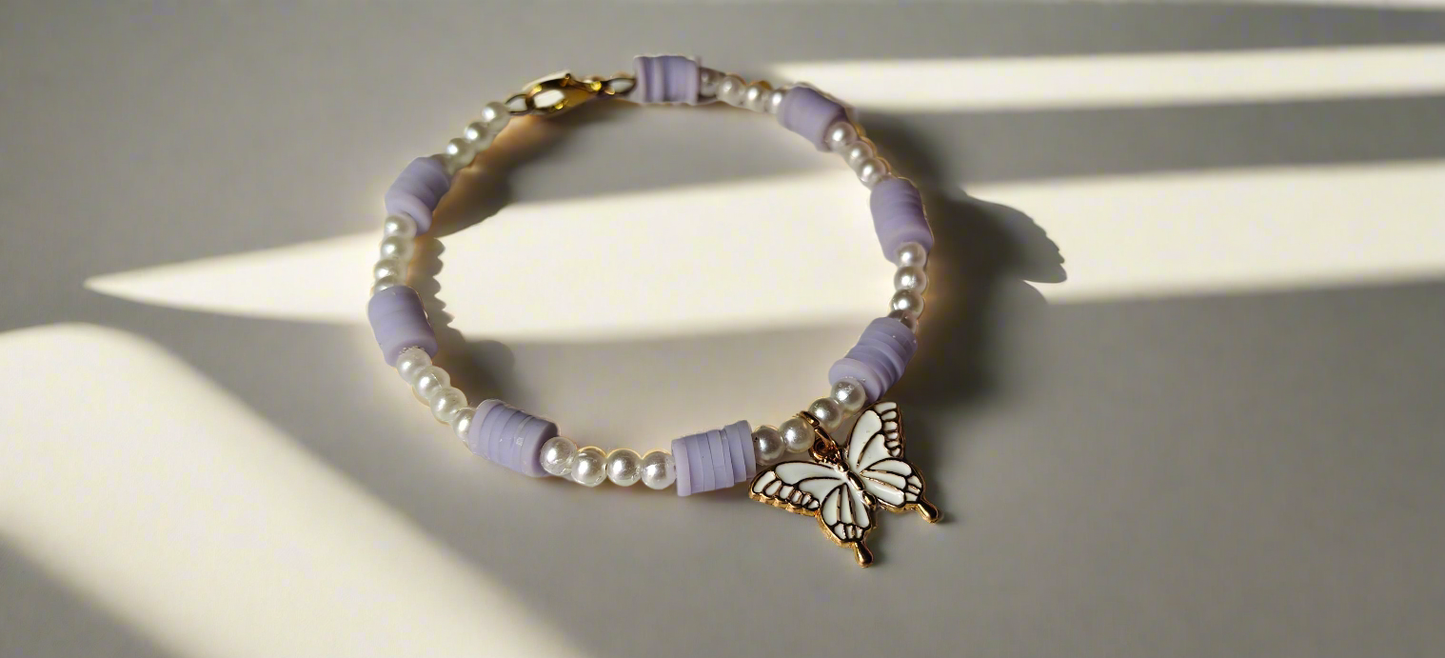 LAVENDER PEARL BUTTERFLY BRACELET